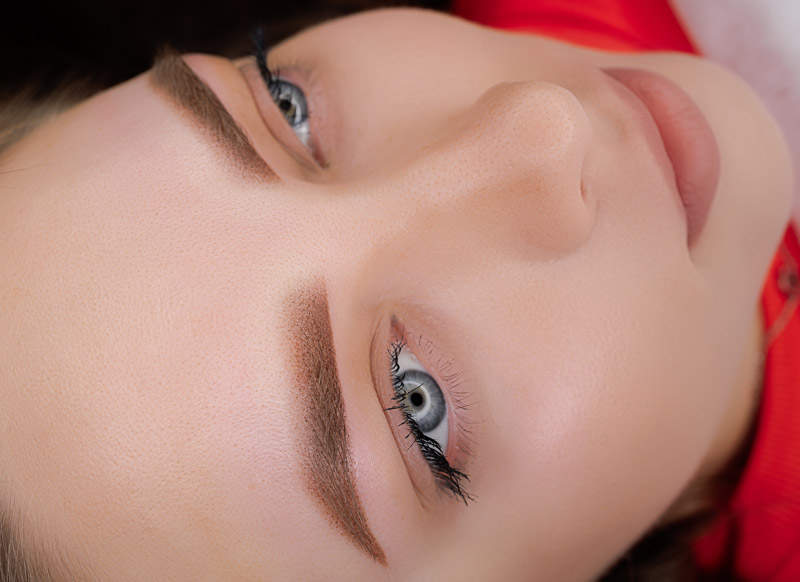 Light ombré powder brows